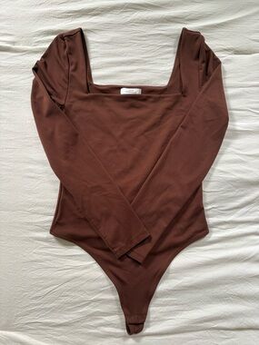 Aritzia Brown Long Sleeve Bodysuit